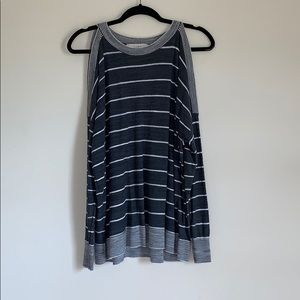 LOFT Cold Shoulder Striped Top